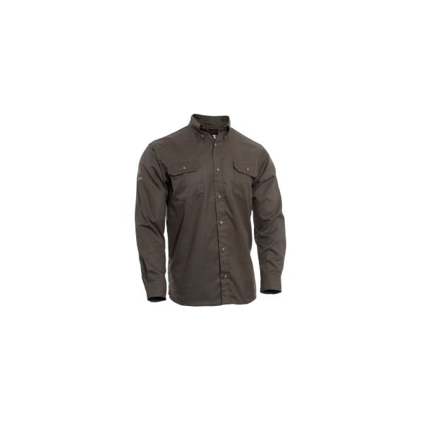 TECGEN Select Flame Resistant Work Shirt, L-LN, Gray,